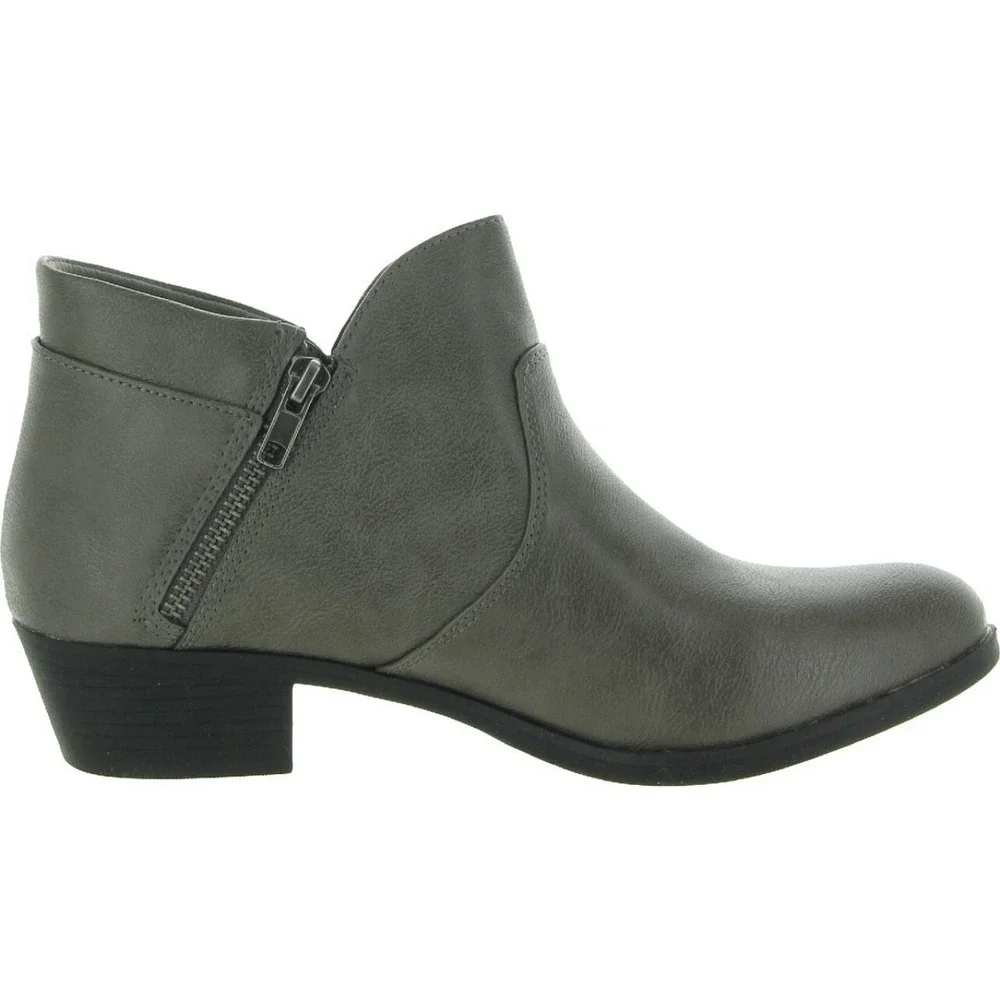 Sun + Stone Abbyy Grey Ankle Boots Womens 6 M Low Block‎ Heel Round Toe ABBYYP